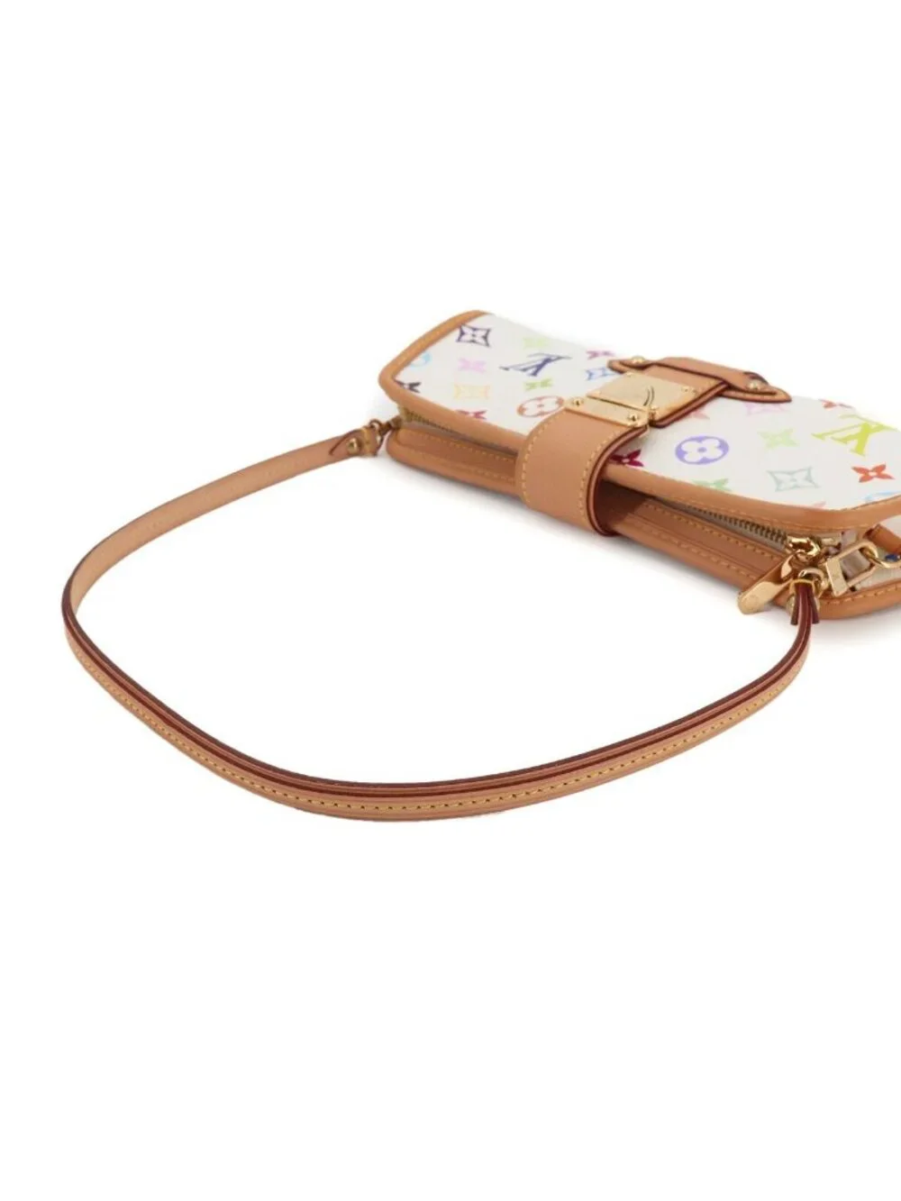 Louis Vuitton Monogram Multicolor Charlie 2-Way Shoulder Clutch Blanc